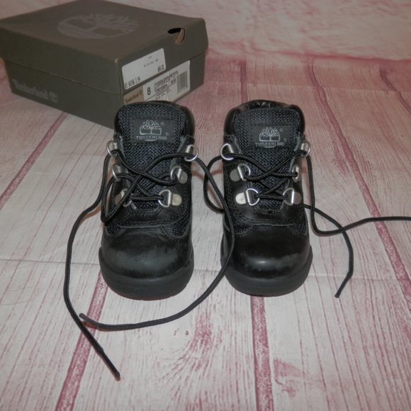 [TB015806] TODDLER Size 8 TIMBERLAND FIELD BOOT BLACK FULL GRAIN LEATHER 3625 - Picture 4 of 11